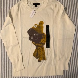 NWT Crew neck pug sweater